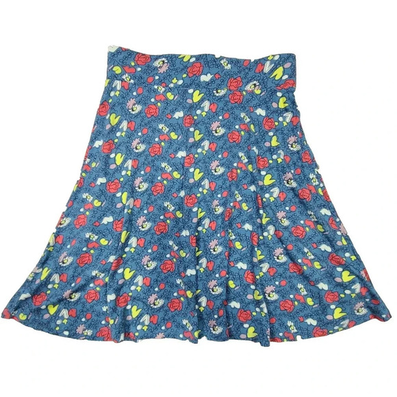 Boden Dresses & Skirts - Boden Casual Pull On Skirt Women's 2R Blue Yellow Purple Pink Floral Hearts